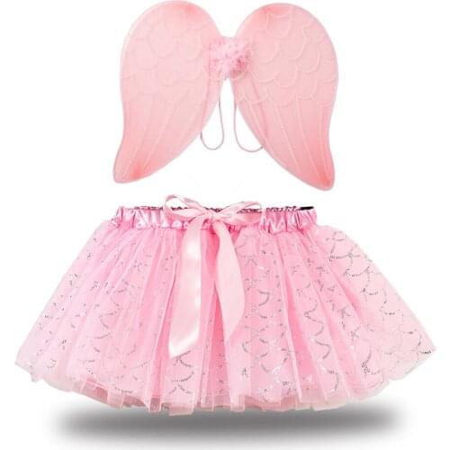 3PCS Summer Unicorn Tutu Skirt Baby Girl Wing Skirts Princess Mini Pettiskirt Party Rainbow Tulle Skirts Girls Children Clothing