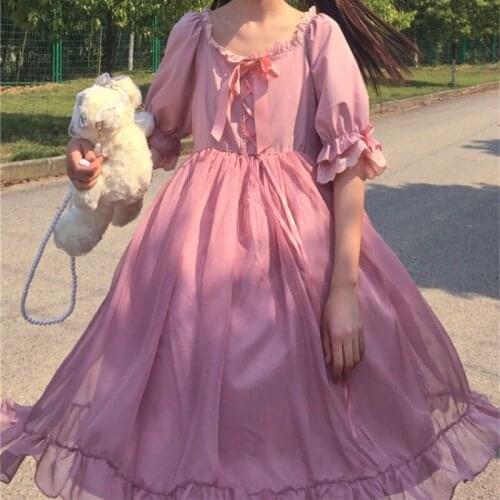 Sweet Lace Ruffle Design Niche High Waist Goth Lolita Victorian Dress Gothic Dress Renaissance Tea Party Fairy Dress