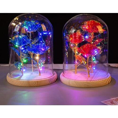 Rose Glass Cover DIY Decorative Creative Rose Preserved Forever Glass Bottle Birthday