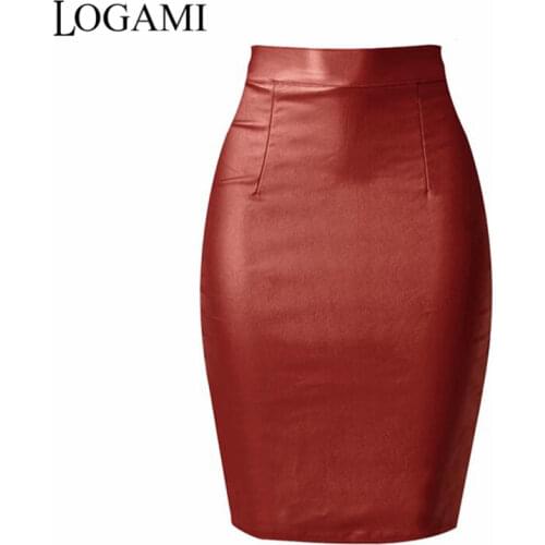 Женские кожаные юбки LOGAMI China At AliExpress
