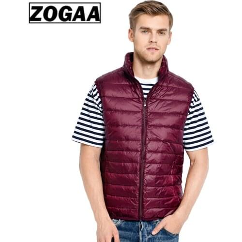 ZOGAA Men Sleeveless Jacket Winter Ultralight White Duck Down parkas Vest Mens clothes Windproof Warm Waistcoat men jacket coat