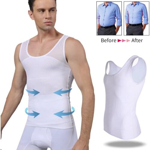 Mens Gynecomastia Compression Shirts Chest Slimming Body Shaper Tummy Control Shapewear Abdomen Slim Vest Waist Trainer Corset