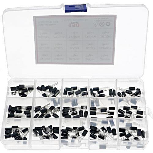 150Pcs 15Value x 10Pcs large Transistor TO-92L Assortment Box Kit 2SC3228 2SD468 2SC2482 2SC1384 2SC2655 2SA1020 2SA1013 2SC2500