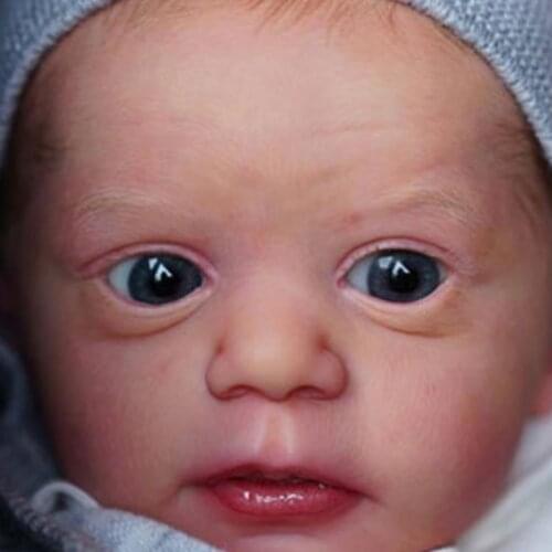 19inch Reborn Doll Kit Cute Baby Mika Lifelike Real Baby Cloth Body Unfinished Reborn Doll Kits Diy Doll Toys for Girl Kids Gift