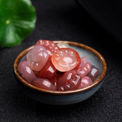 Natural Yanyuan Agate Candy Color Loose Bead Cat Caw Separated Beads Pendant DIY Bracelet Reiki Crystal Accessories Color Random
