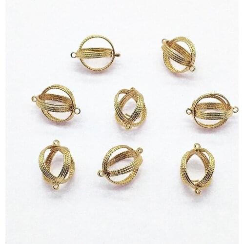 New arrival! 17x12mm 20pcs Plating Real gold Round Shape Connector for Earrings DIY parts,Jewelry Earrings Findings & Component
