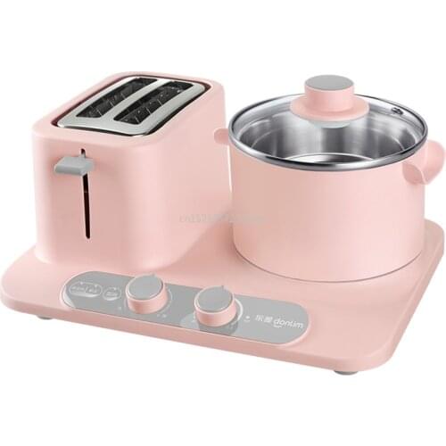 New 3in1 Breakfast Maker Bread Machine Coffee Roaster Home Authentic Breakfast Machine Fried Eggs Steamer Pan 220V