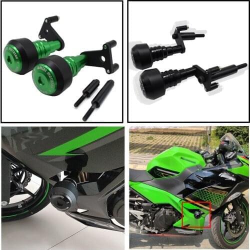 NEW LOGO For KAWASAKI NINJA400 NINJA 400 Z400 2018 2019 Falling Protection Frame Slider Fairing Guard Anti Crash Pad Protector