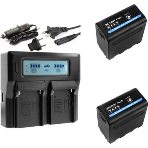 NP-F980D NP-F970 NP-F960 NP F970 NP F960 NP-F750 NP-F760 Battery with LED Power Indicator for SONY MC1500C 190P MC1000C TR555