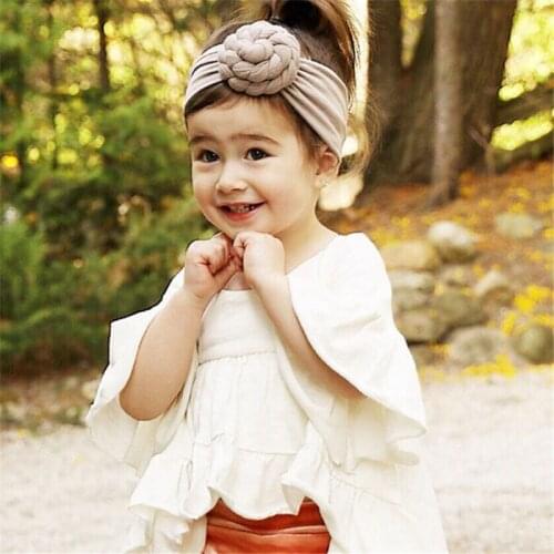 Cute Solid Color Children Headband Knot Hair Bands Elasticity Hairbands Cloth Headband Hair Accessories