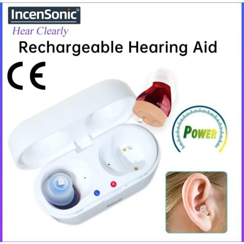USB Rechargeable Hearing Aid for Deafness V30 Mini Audifonos In Ear Portable Hearing Aids Adjustable Sound Amplifier