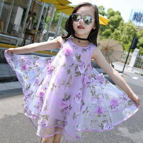 Flower Girls Dress 2021 Summer Tulle Kids Dress Girls Banquet Party Princess Dress for Girls 4 6 8 10 12 Years Children Clothes