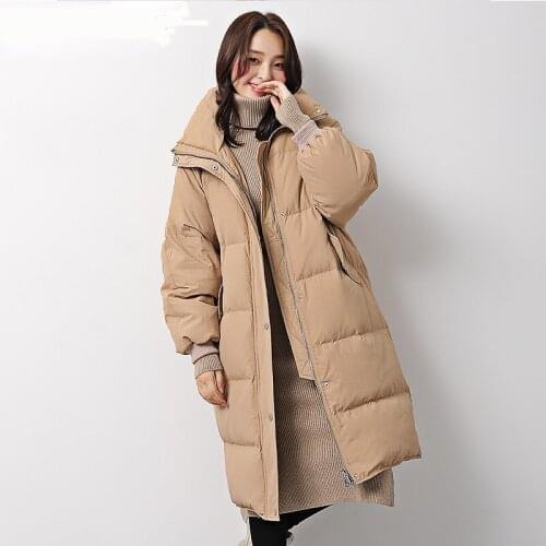 Bread style down coats Winter Womens Fluffy Hooded Down Coat Female Oversized Thicker Warm Down Jacket Down Parkas Wy301