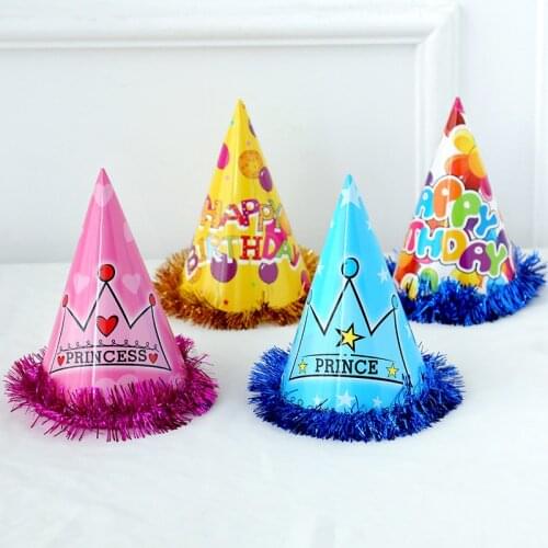 Party Dress Up Childrens Birthday Hat Adult One-year-old Paper Crown Hat Party Hat Birthday Party Dress Up Supplies Cake Hat