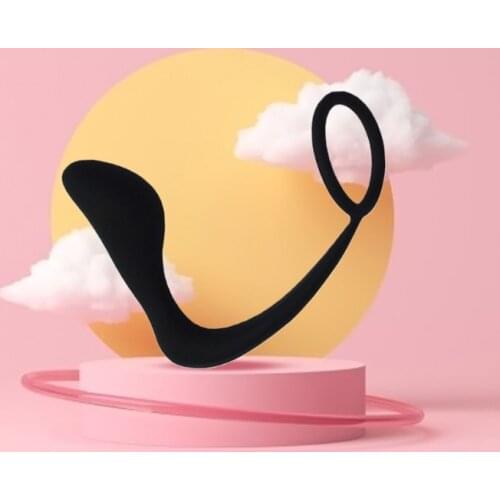 Silicone 2 In 1 G Spot Butt Plug with Dildo Ring Prostate Massager Stimulator Masturbator Adult Sex Toy for Men Gay