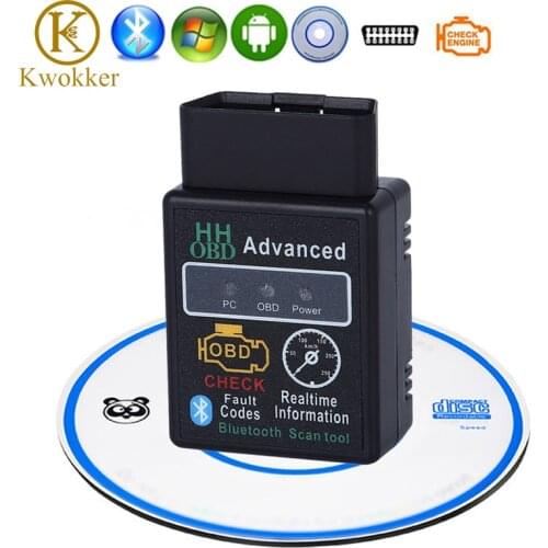 Super Mini HH OBD Advanced Bluetooth ELM327 Scan Tool Engine Car Auto Diagnostic Scanner Tool Interface Adapter V1.5 For Android