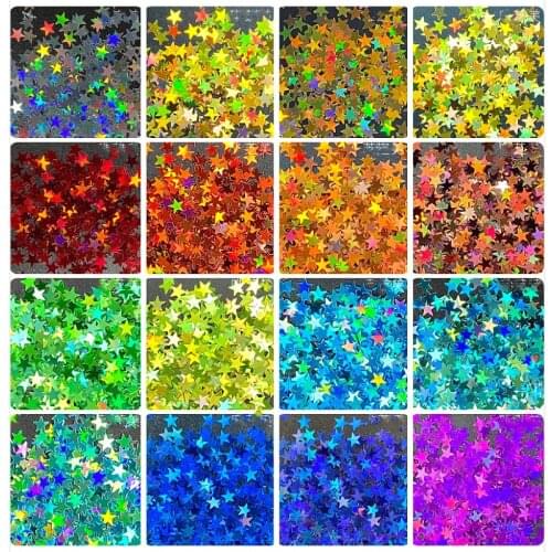 Ultra-thin 3mm Star Sequins Laser Glittering 3D Nail Sequin Paillette Eo-Friendly PET Loose Sequin for Nails Art Decorations 10g