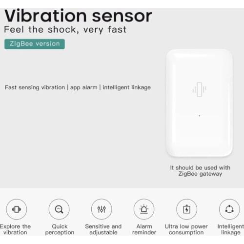 Tuya Smart Zigbee Smart VS180 Vibration Sensor Mobile Phone Remote Alarm Anti-theft Vibration Alarm