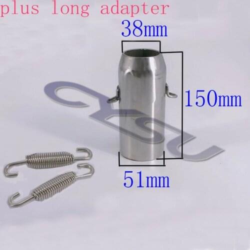 Universal 38mm-51mm Motorcycle Modified exhaust Muffler pipe Adapter Reducer Connector Pipe Tube Plus Long Adapter