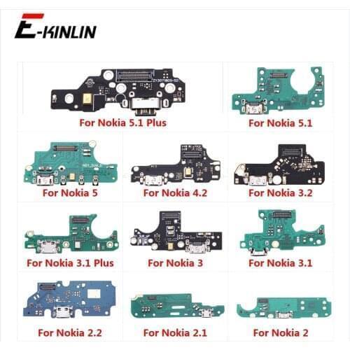 USB Charging Charger Dock Port Board With Microphone Mic Flex Cable For Nokia 3.1 5.1 Plus 2.1 2 2.2 3 3.2 4.2 5