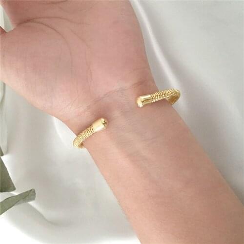 Gorgeous Dainty Gold Color Plating Wrapping Effect Bangle For Women Girl Elegant Casual Chic Pretty Jewelry Accessory