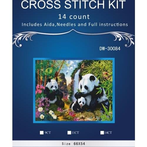 Top Quality Lovely Hot Sell Counted Cross Stitch Kit Old World Holiday Ornaments Similar DMC DW-3004 two Panda