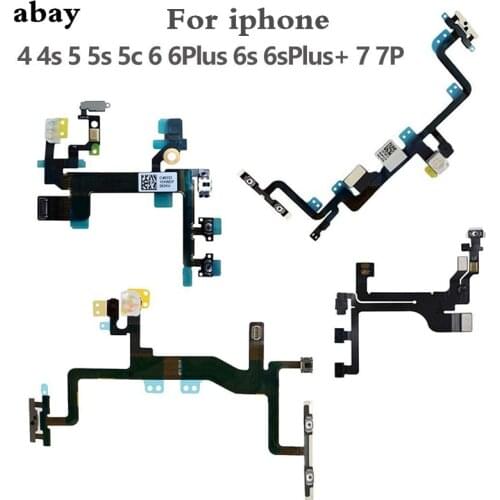 High Quality For iPhone 4 4S 5 5S 5C 6 6S 7 Plus Volume Button Power Switch On Off Button Key Flex Cable