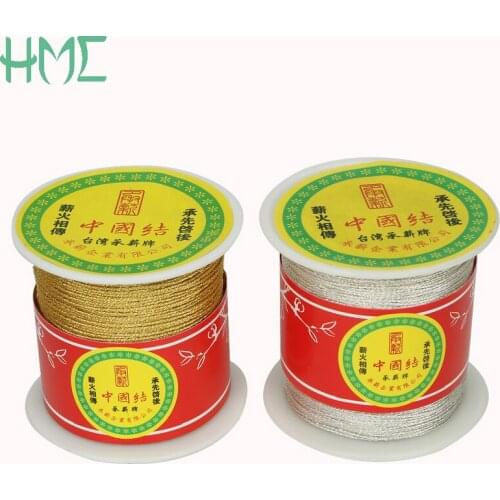 New Product Fine Silver Gold Folded Yarns 0.5/1mm 130/60yards/Roll Silver/Gold Color For Handmade Sewing Accessories