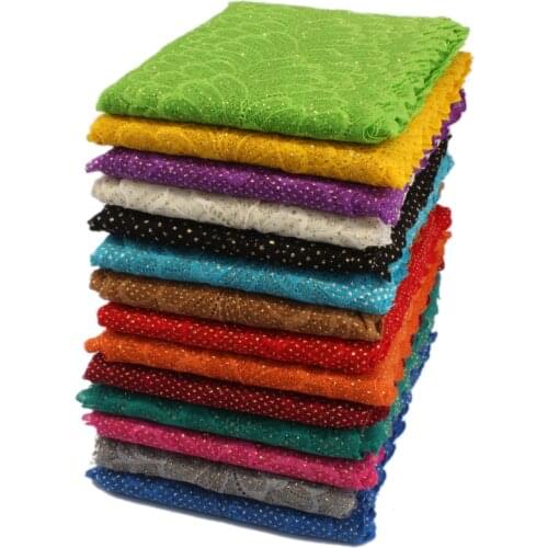 10Y 19cm Weave Mesh Flower Lace Trimming Ribbon for DIY Accessories Knitted Lace Stretch with Gold Dot Sequins for Women Garment