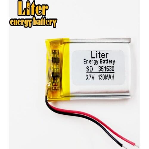 3.7V,130mAH,[351530] PLIB; polymer lithium ion / Li-ion battery for dvr,GPS,mp3,mp4,cell phone,speaker
