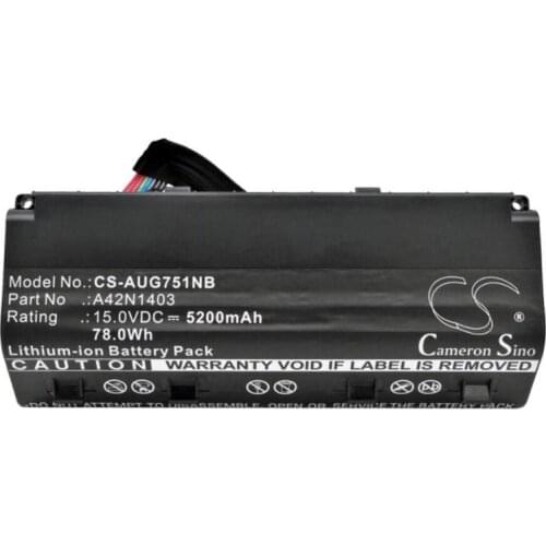 Cameron Sino 5200mAh battery for ASUS G751J G751J-BHI7T25 BSi7T28 G751JM GFX71JY4710 ROG GFX71JY 0B110-00290000M A42LM93