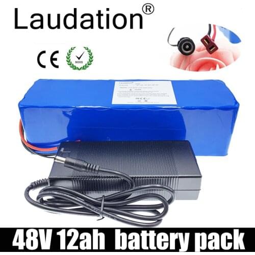 Laudation 48v 12ah Electric Bike Battery 48V 12ah Battery Pack With 2A Charger Built-in 15 A BMS For 250W 500W Electric Bicycles