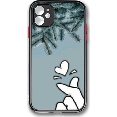 Finger than heart Phone Case Colorful Bumper Shockproof Trasparent For iPhone 12 11 Pro Max XR X XS 7 8 Plus Cover