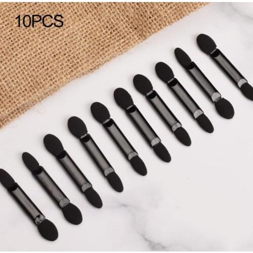 Black Eyeshadow Brushes Double-Head Sponge Eye Shadow Applicator Beauty Eyes Cosmetic Tools Accessories 10pcs/set