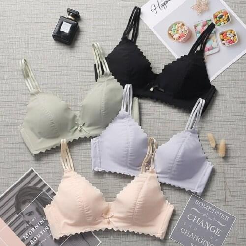 DeRuiLaDy Seamless Push Up Bra Sexy Lingerie Women Adjusted Wireless Bralette Solid Comfortable Soft Bra Wire Free Underwear