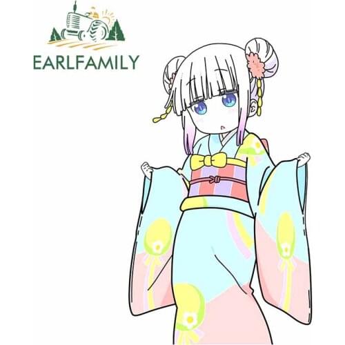 EARLFAMILY 13cm x 7.9cm For Dragon Maid Bumper Car Stickers Vinyl Material Decal Sunscreen Scratch-proof For JDM SUV RV