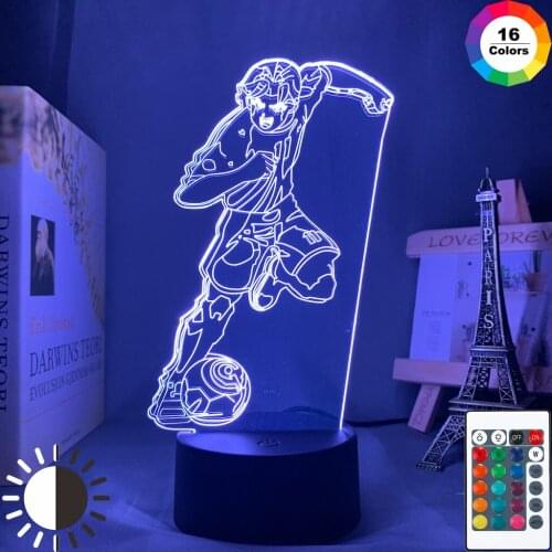 Anime Captain Tsubasa Figure Led Night Light for Home Room Decoration Nightlight Something about Football Gift Table 3d Lamp