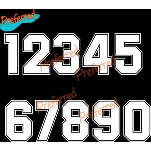 0-9 Racing Helmet Number Decal Car Sticker Motocross Racing Laptop Helmet Trunk Wall Vinyl Car Sticker Die Cutting