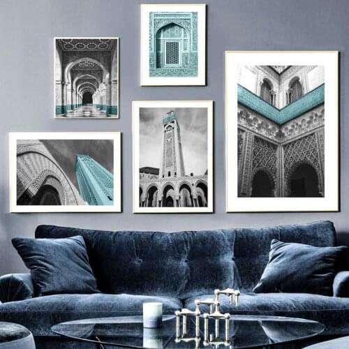 Hot Moroccan Arch Door Modern Sofa Background Wall Decorative Painting Artistic Poster For Living Room Bedroom Decor