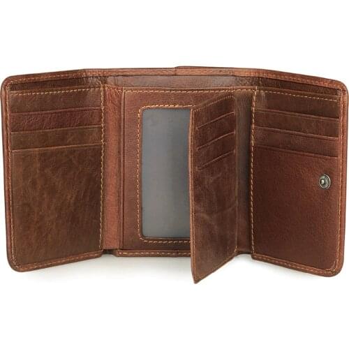 RFID ID Identity Credit Card Blocking J.M.D Genuine Leather Wallet Slim Blocking Security Bifold R-8106C