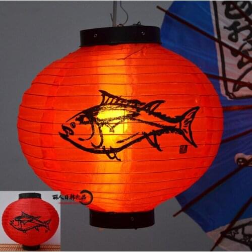 Red Color Round Paper Lamp Japanese Style Silk Lantern High Quality Waterproof Silk Lamp Hanging Light Satin Pub House Decor