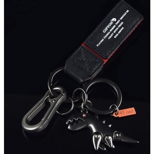 Fashion Men PU Leather Keychain Business Gift Leather Keychain Car Auto Waist Hanging Keyholder Send Boyfriend Gift Accessories