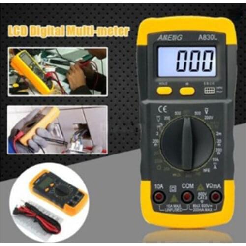 1PCS Multimeter with Voltage Tester Current Freguency DC Display A830L LCD Digital Multitester AC Diode Luminous Function Buzzer