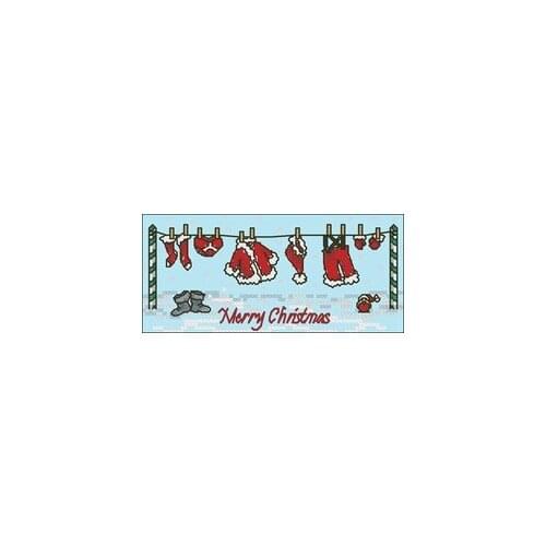 Santa Claus clothes on the clothesline Counted Cross Stitch 11CT 14CT 18CT Cross Stitch Kits Embroidery Needlework Sets