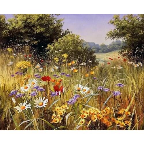 Summer Wildflower Counted Cross Stitch Kits Needlework Embroidery Crafts 14ct Unprinted Aida DIY Arts Handmade Home Decor
