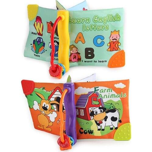 New Infant Soft Cloth Book Intelligence Non-Toxic Rustle Sound Teethers Washable Animal Development Crib Bed Baby Drawing Toys