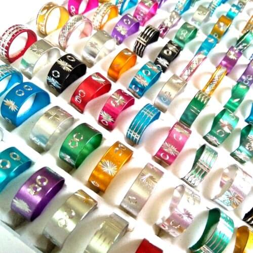 Bulk lots 500pcs Wholesale Mix lot of Fashion Aluminum Rings Colorful Cheap Jewelry