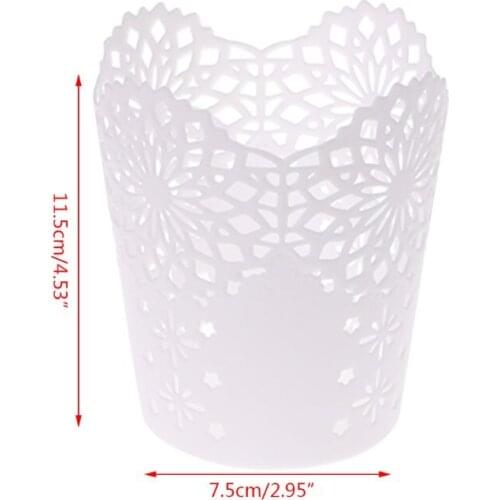 P82A Hollow Flower Brush Storage Pen Pencil Pot Holder Container Desk Organizer Gift