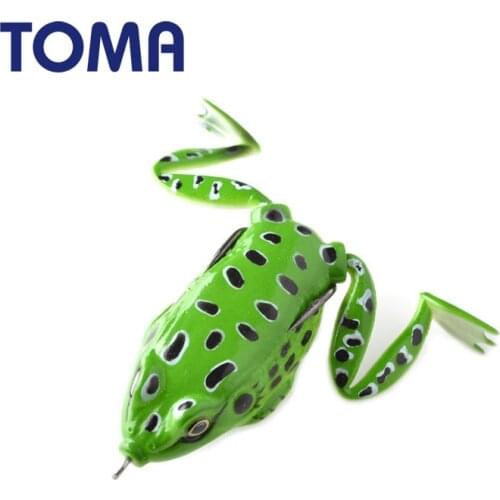 TOMA Handmade Frog Fishing Lures Topwater Snakehead Bait 50mm 65mm Soft Plastic Rubber Frog Lure Fishing Tackle