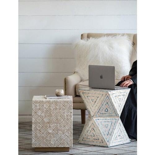 Harvest Cabin Shell Simple Creative round Table Living Room Sofa Light Luxury Side Table Corner Table Balcony Coffee Table Small